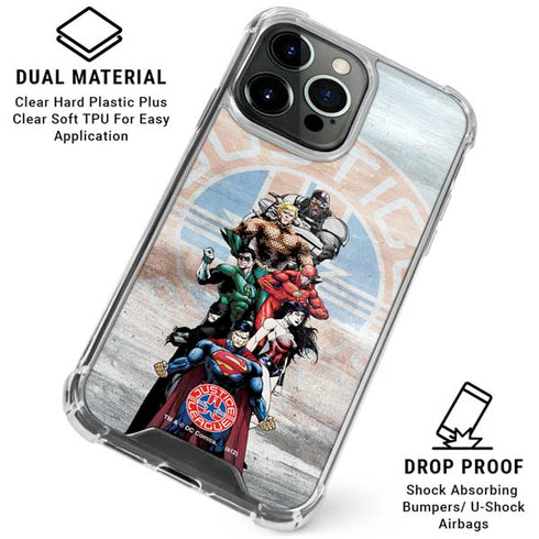 Justice League Heroes Stance 2 iPhone 16 Pro Clear Case